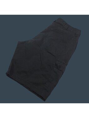 Wrangler Authentics Mens Cargo Shorts 36 Black 100% Cotton Durable